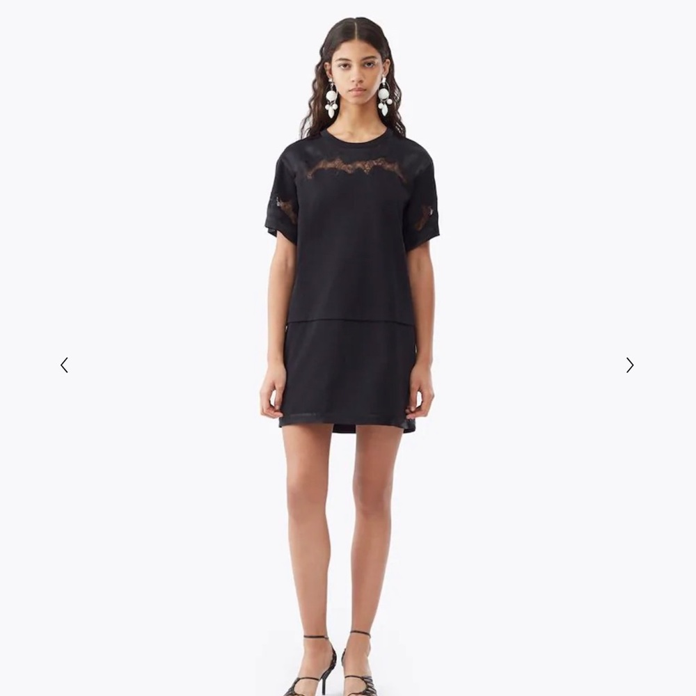 3.1 Phillip Lim Lace Insert Satin T-shirt Dress